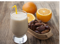 New milk drink with date-orange juice mixture